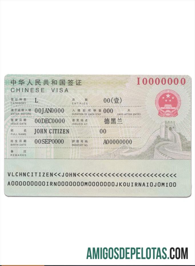 Visto de turista para a China baixar para verificação